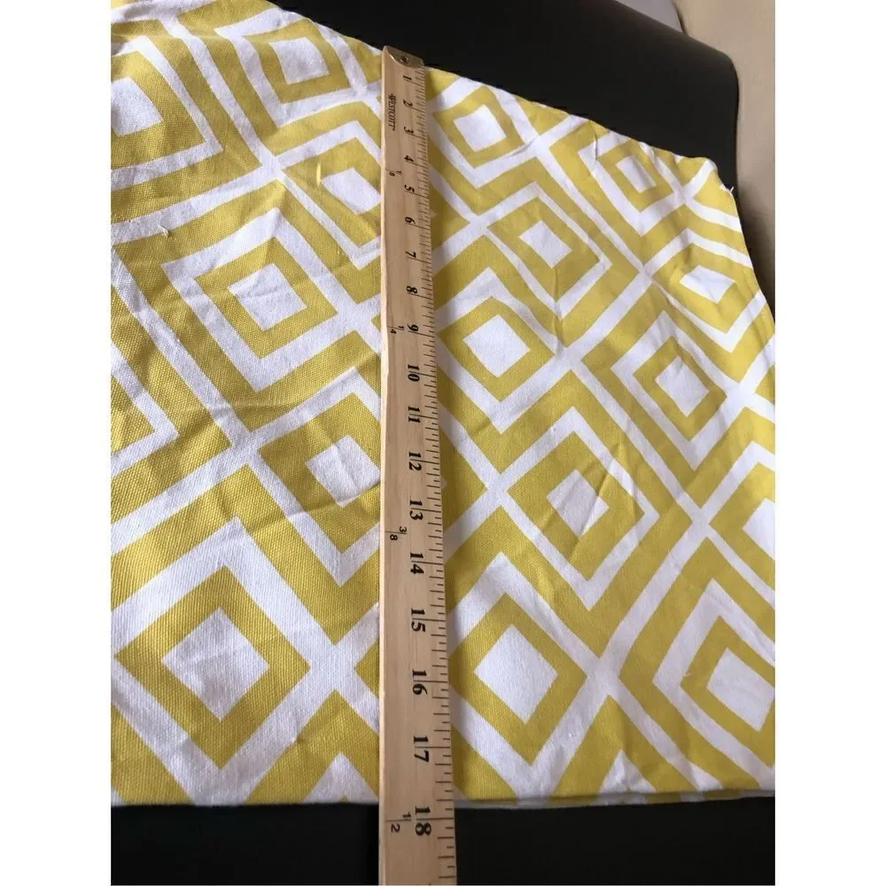 Throw Pillow Cover Sham Case   18”x 18” Yellow & White